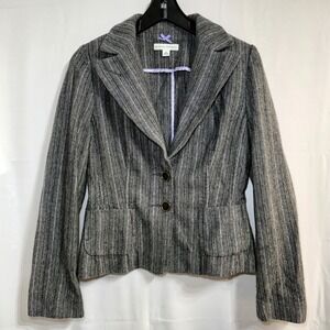 Banana Republic Wool Blazer Jacket Cropped Herringbone Y2K Tailored XS/S Fall 05